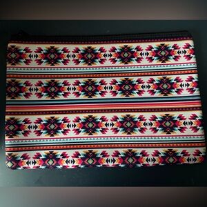 Colorful Geometric Patterned Fabric Makeup Bag